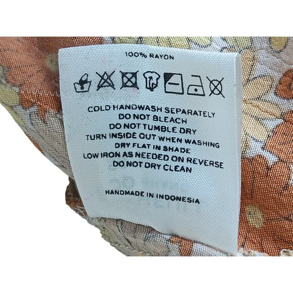 Faithfull the Brand Floral Mini Dress Puff Sleeve Boho Cottagecore M - Picture 14 of 14